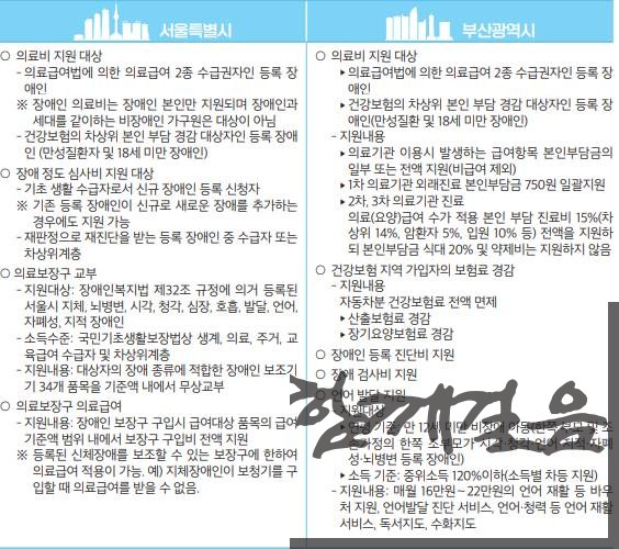 [표-2] 장애인 의료서비스